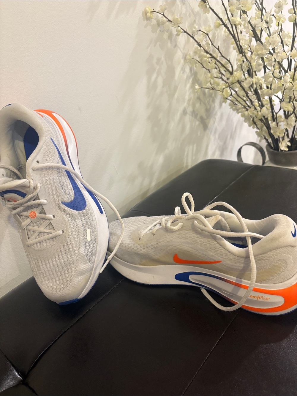 Nike White & Blue Athletic Sneakers